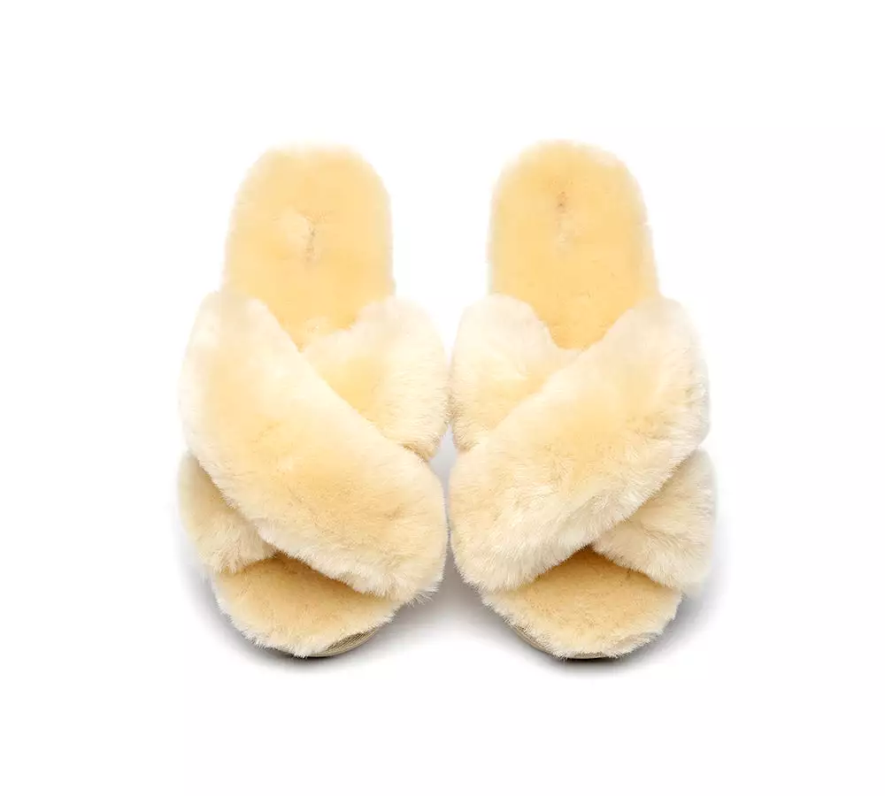 UGG Australian Shepherd Leanna Scuff Women Fluff Cross Slides