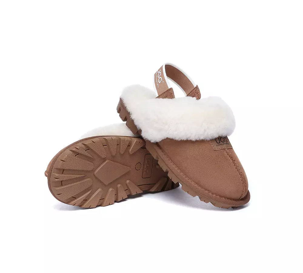 UGG AUSTRALIAN SHEPHERD Sheepskin Wool Removable Strap Slingback Slippers Suzie ll