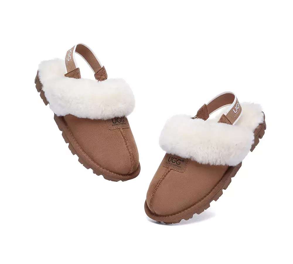 UGG AUSTRALIAN SHEPHERD Sheepskin Wool Removable Strap Slingback Slippers Suzie ll