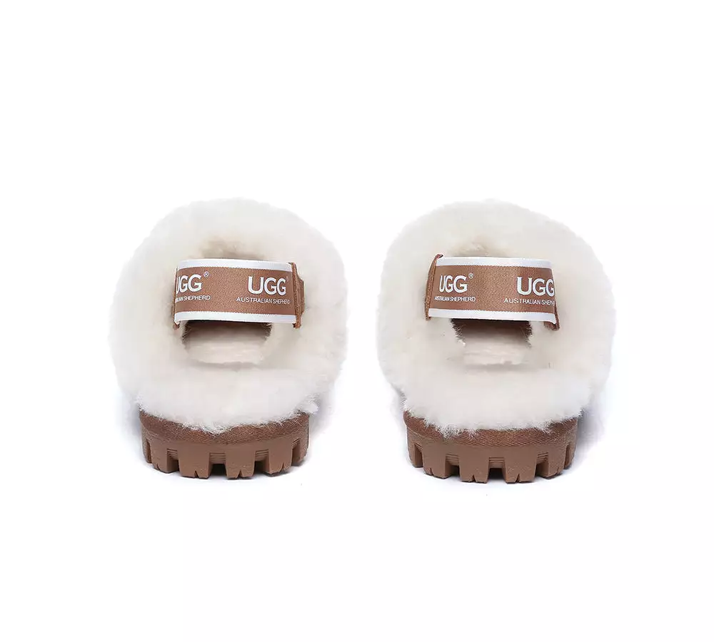 UGG AUSTRALIAN SHEPHERD Sheepskin Wool Removable Strap Slingback Slippers Suzie ll