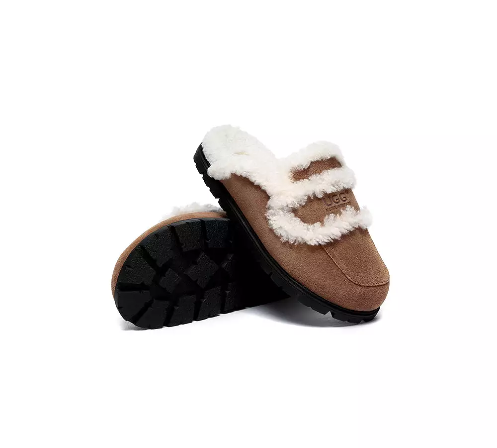 UGG AUSTRALIAN SHEPHERD Ugg Slippers Sheepskin Wool Shearling Lined Remi