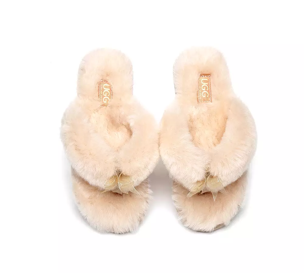 UGG Australian Shepherd Women Fluffy Slides Thongs Cinderella