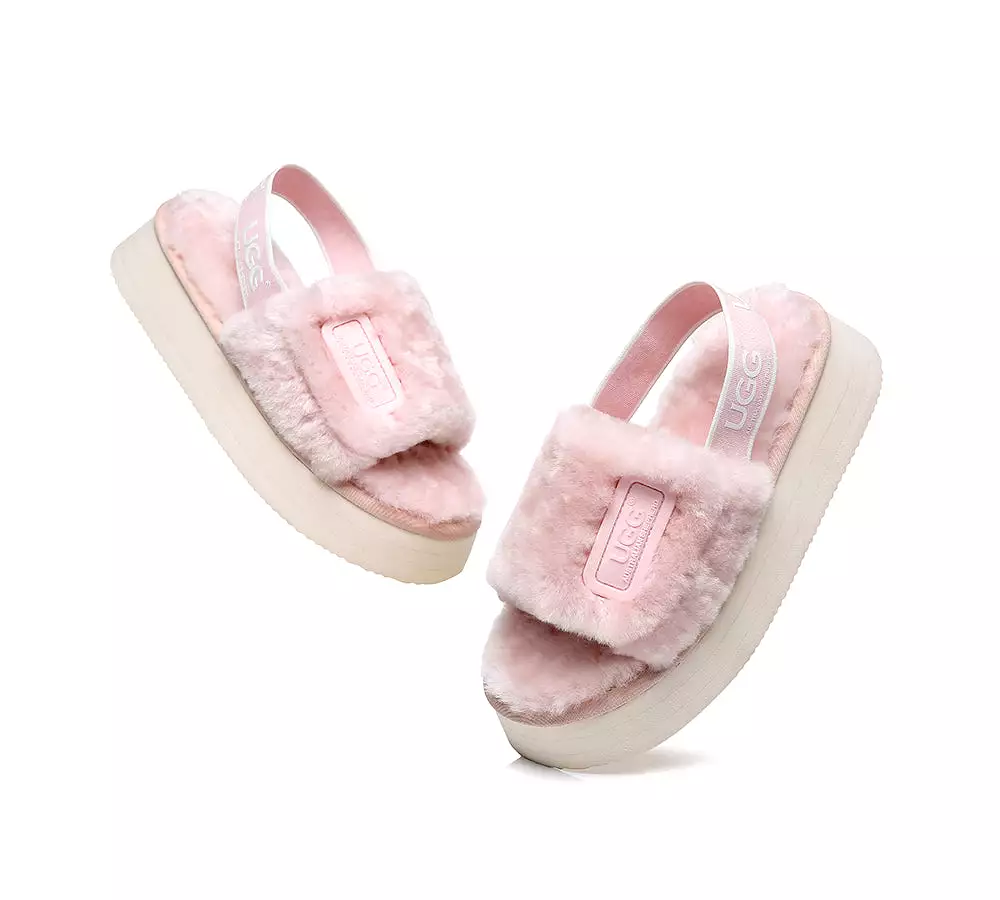 UGG Australian Shepherd Women Platform Fluffy Slide Poppin