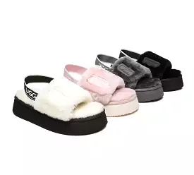 UGG Australian Shepherd Women Platform Fluffy Slide Poppin