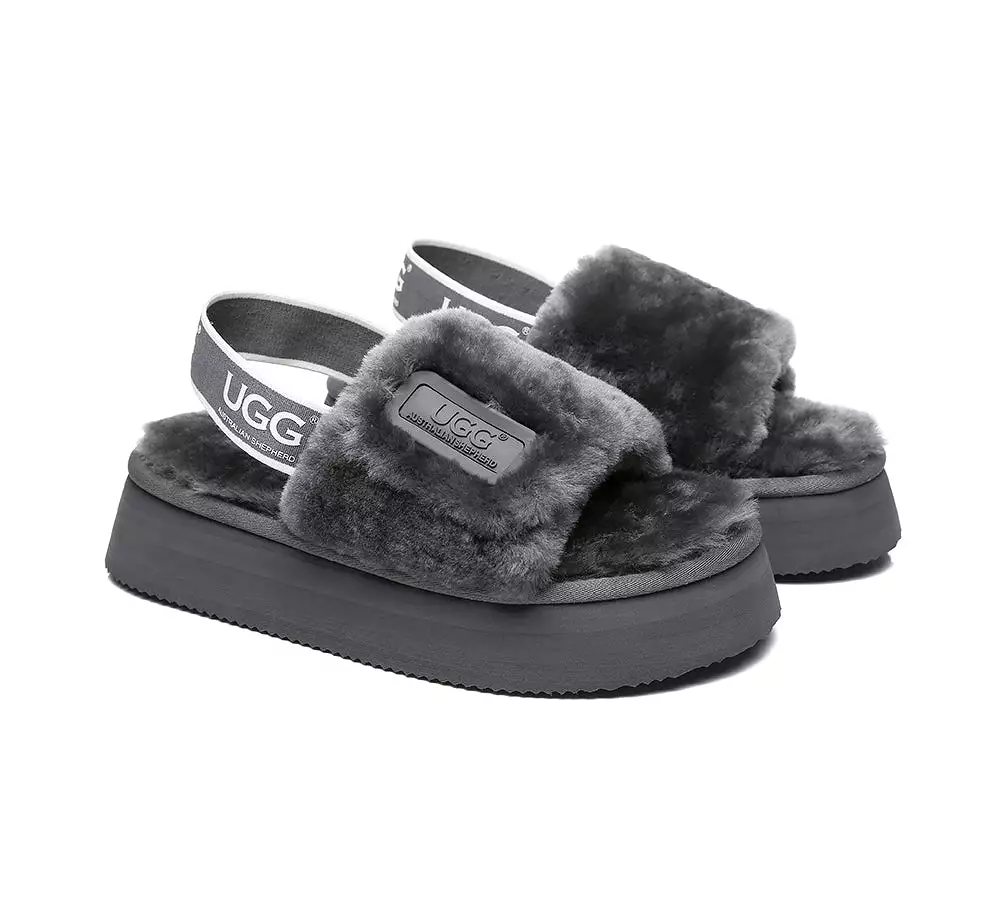 UGG Australian Shepherd Women Platform Fluffy Slide Poppin