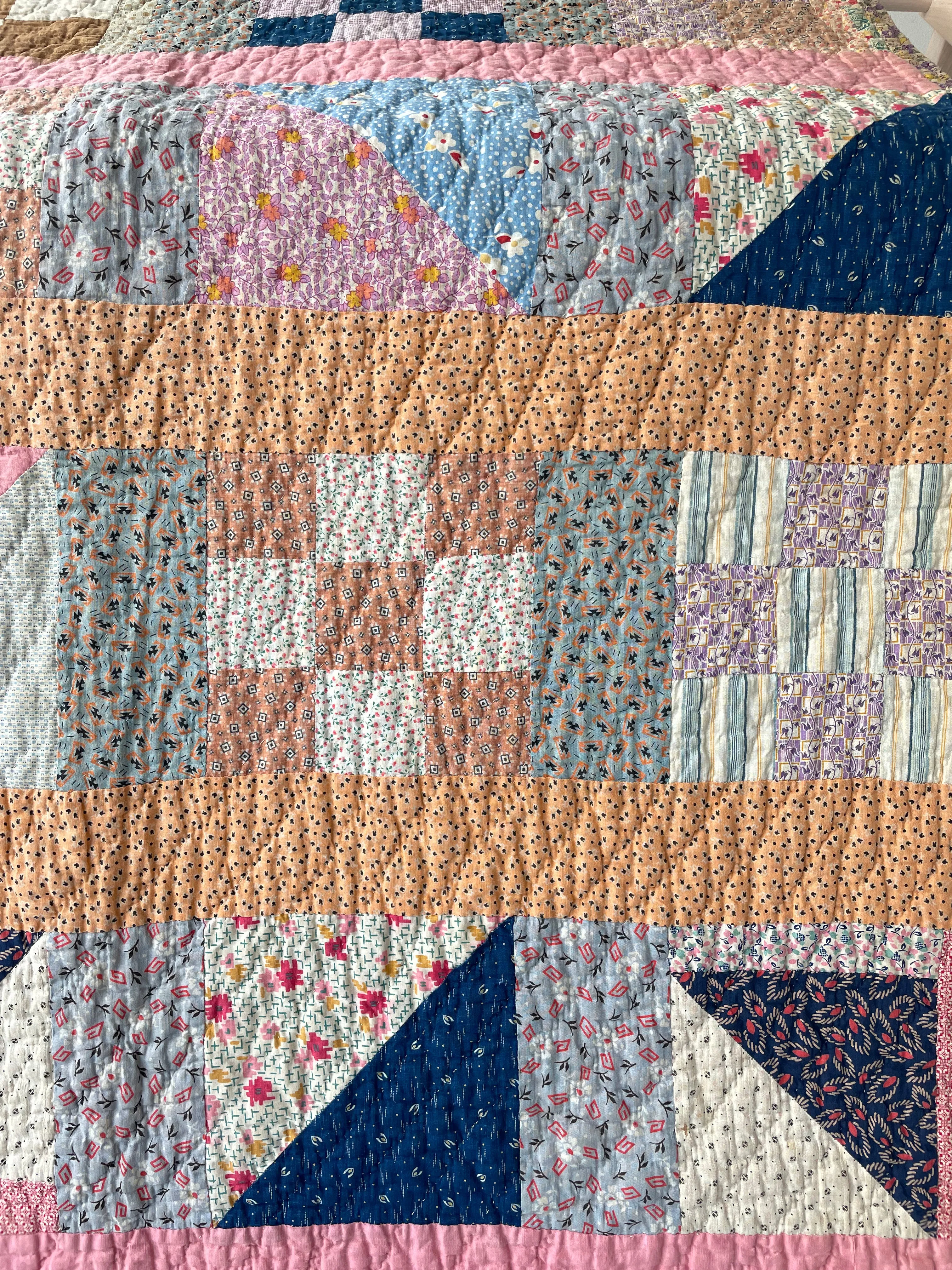 Vintage Nine Patch Variation Quilt