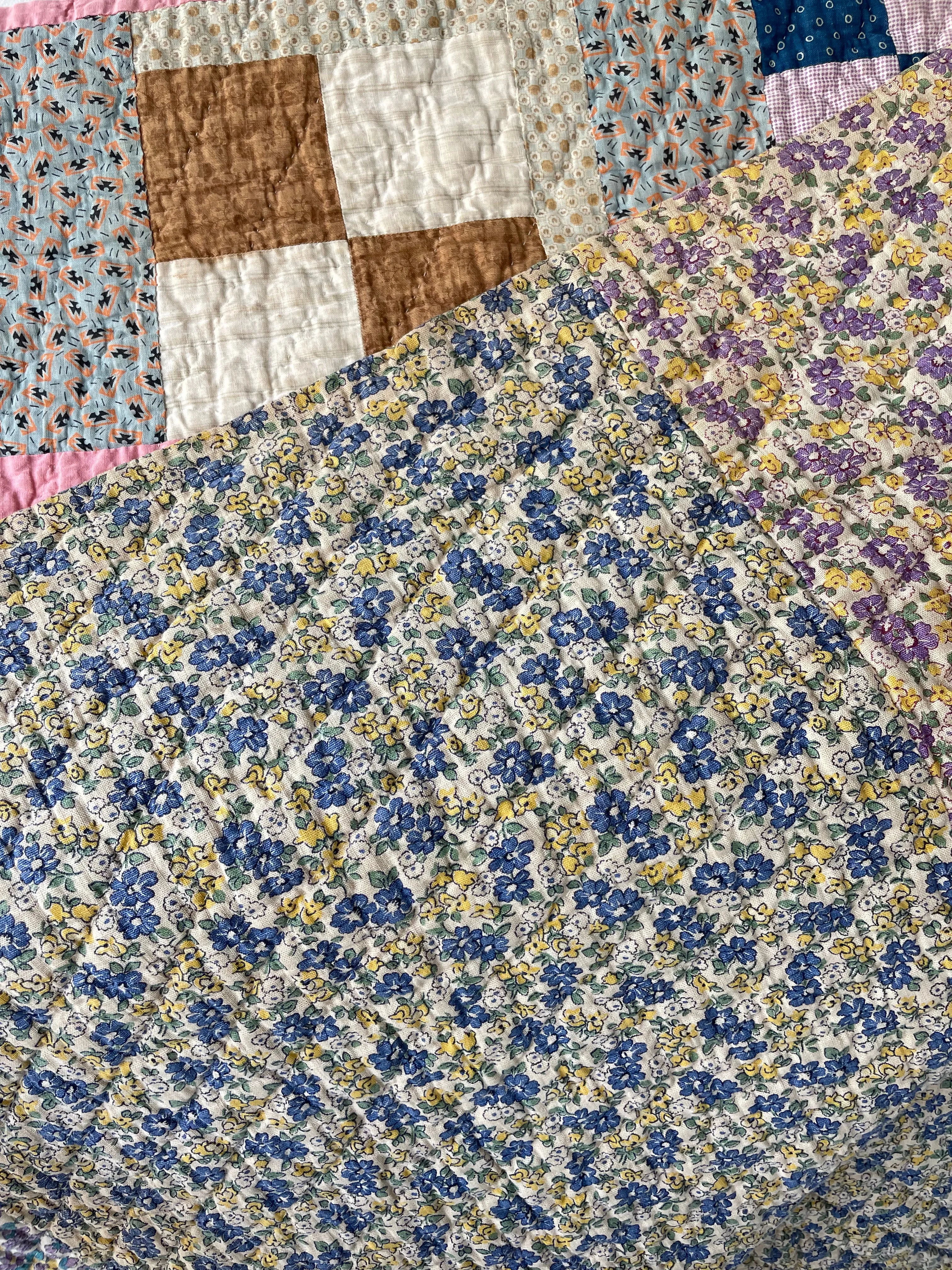 Vintage Nine Patch Variation Quilt