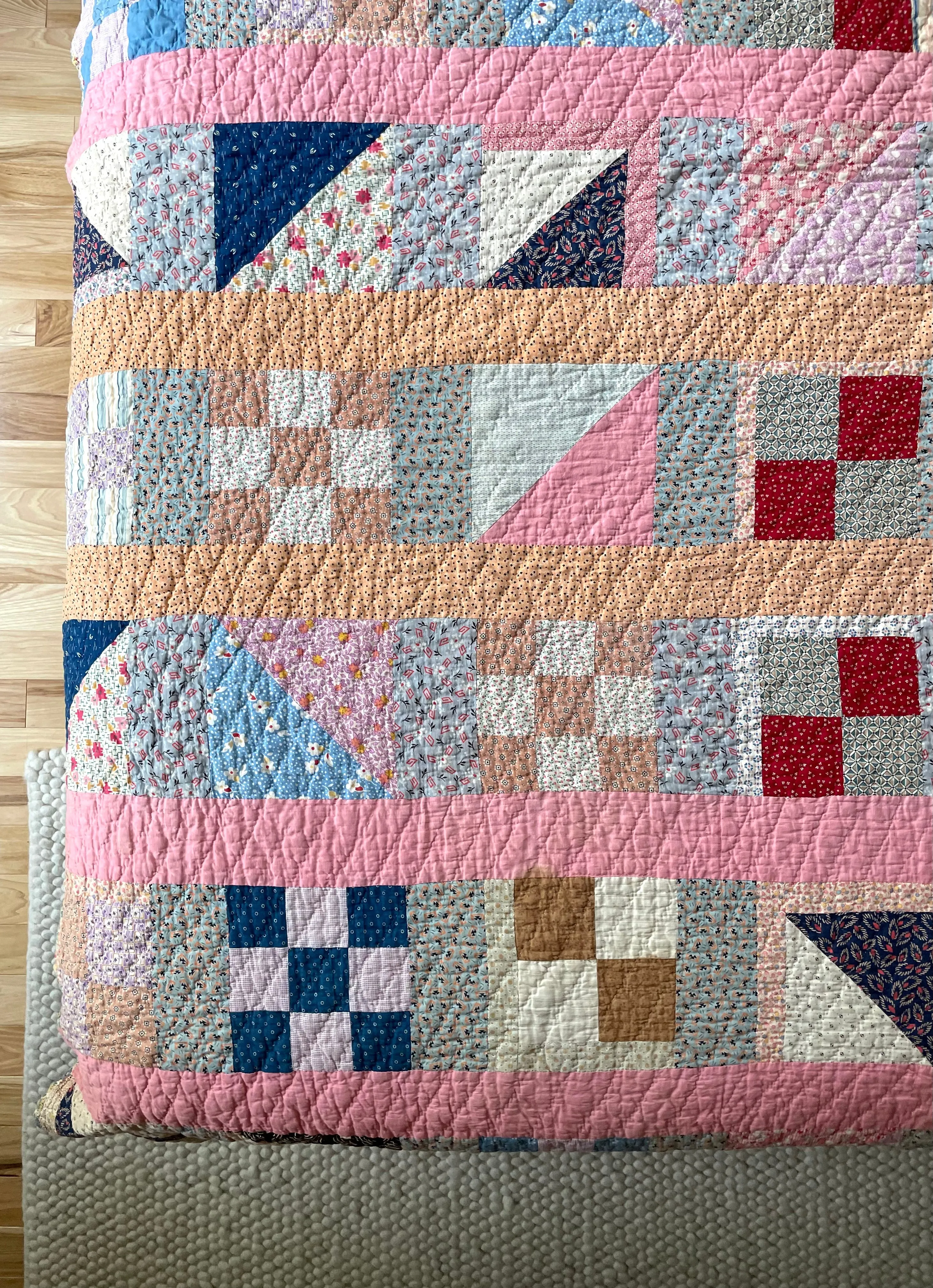 Vintage Nine Patch Variation Quilt