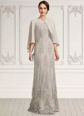 Viola A-Line Square Neckline Floor-Length Lace Mother of the Bride Dress STK126P0014889