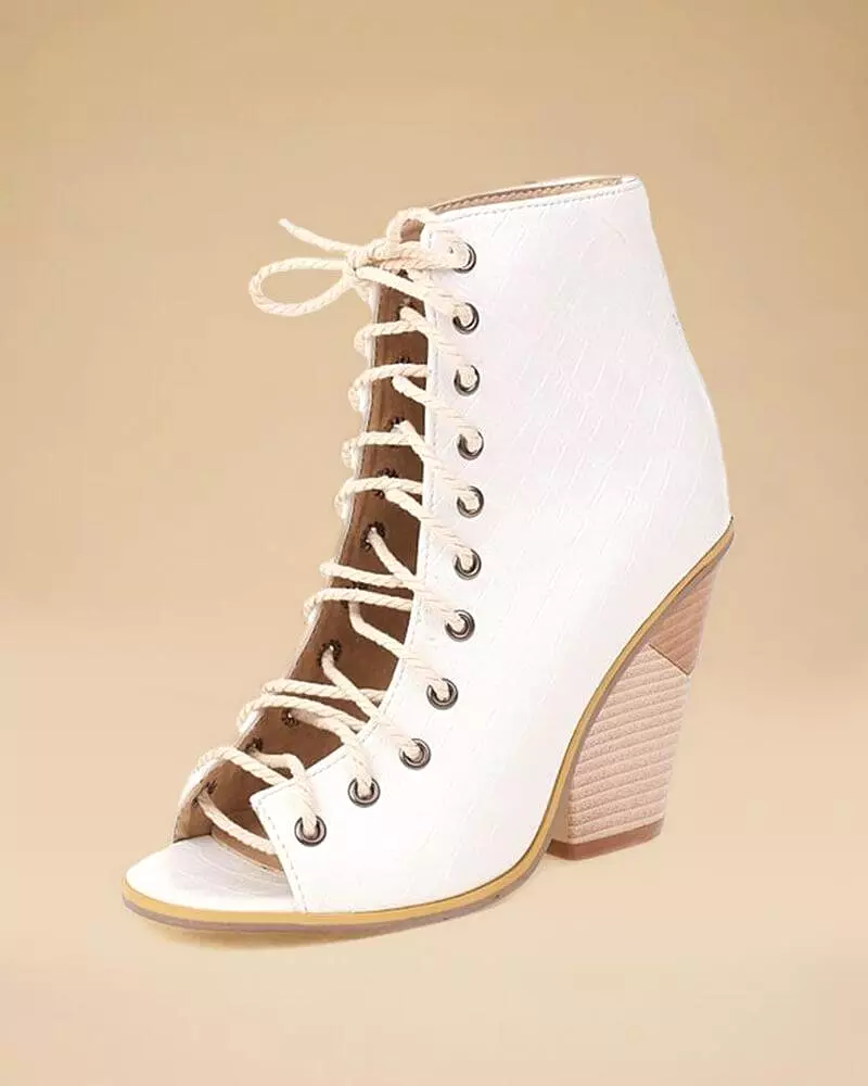 Women's Elegant Ribbon decoration Zipper Heels