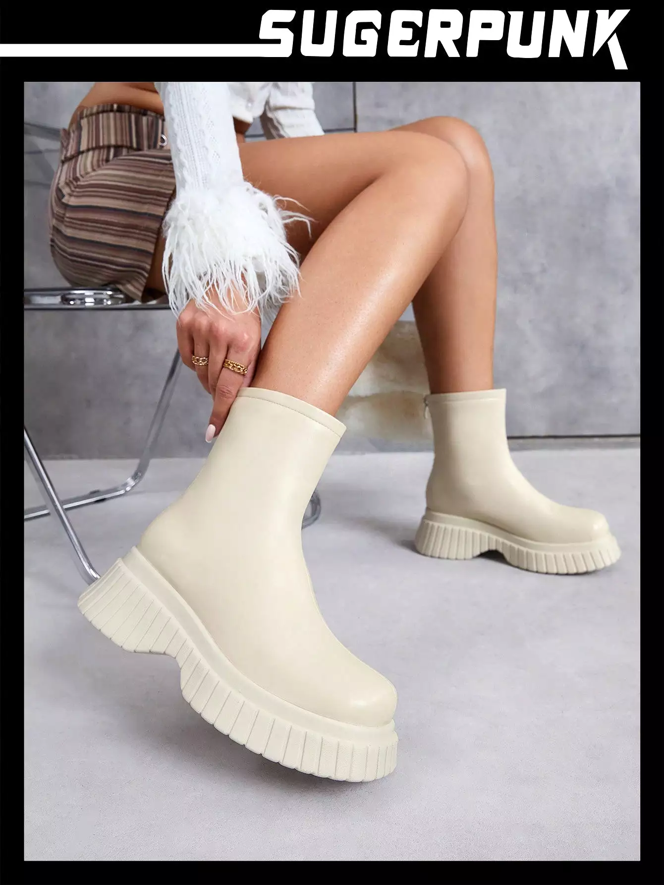 Women's Fashionable Chunky Heel Ankle Boots