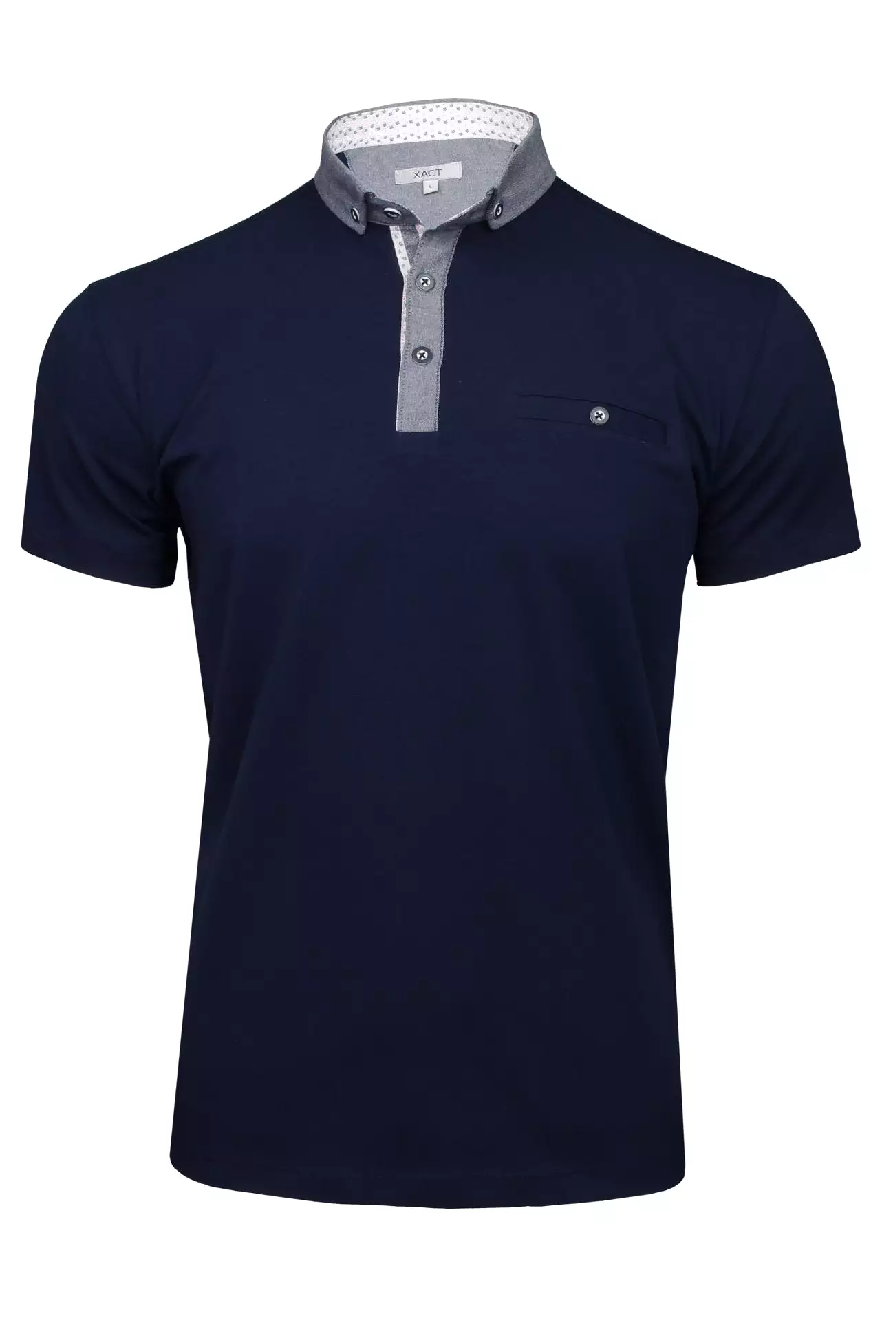 Xact Mens Polo Shirt with Short Sleeves and Button Down Collar