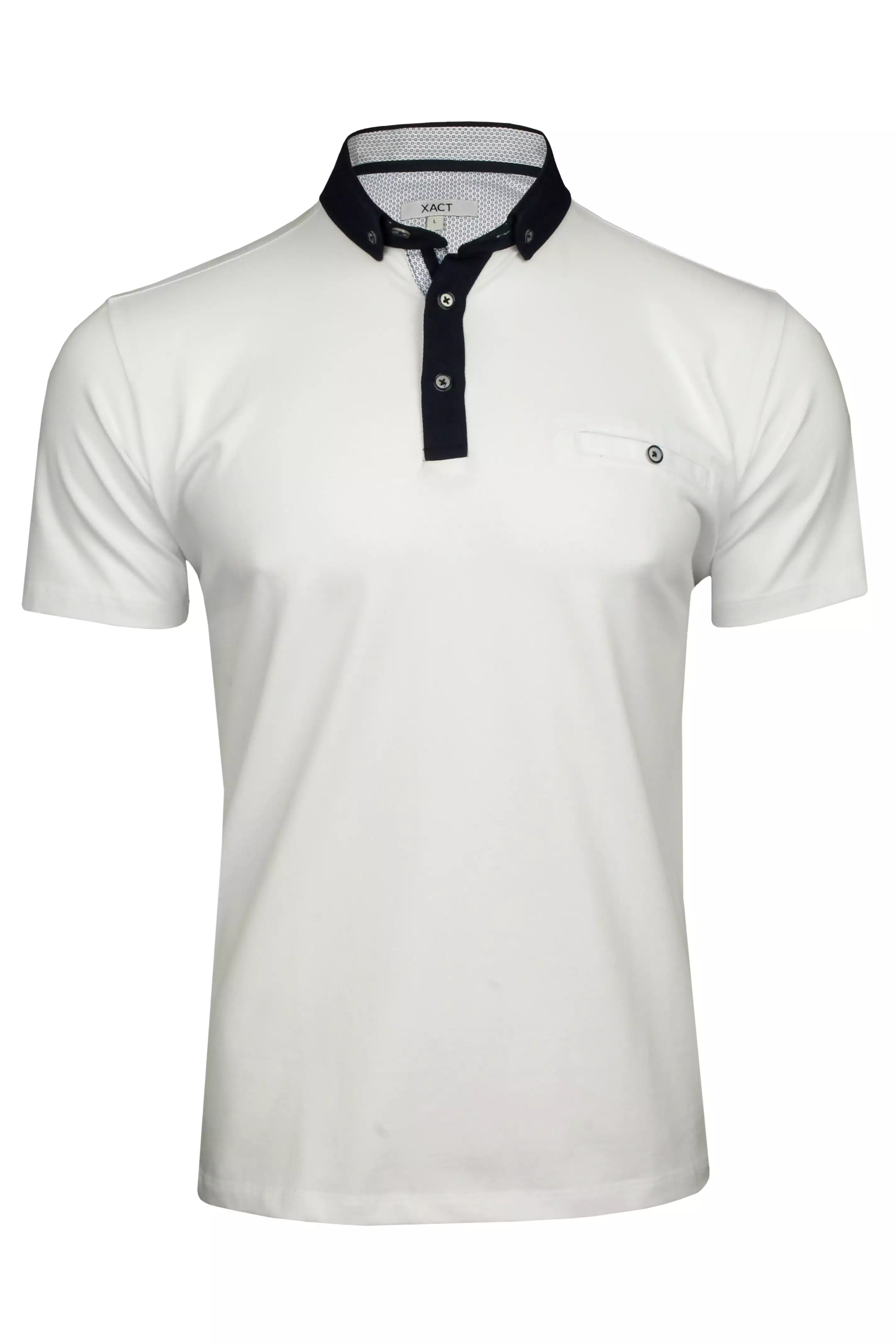 Xact Mens Polo Shirt with Short Sleeves and Button Down Collar